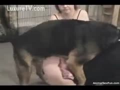 Slave white women forces to fuck her excited dog